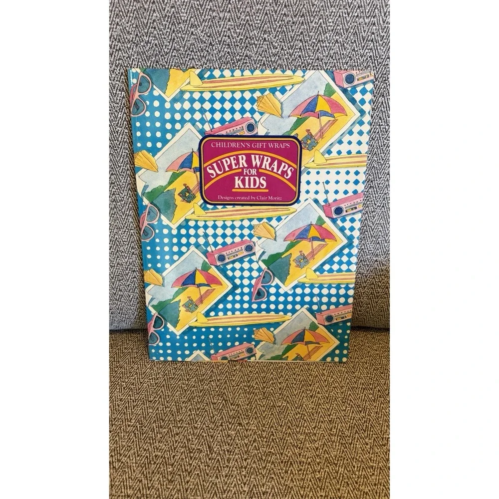 Vintage Wrapping Paper 1989 Super Wraps for Kids by Clair Moritz Y2K